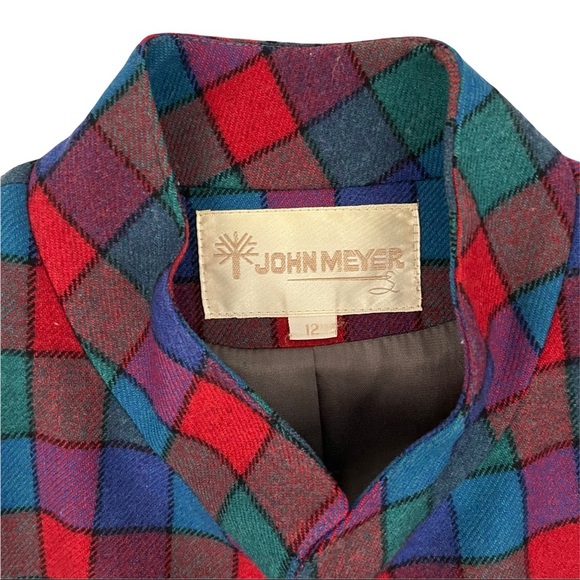 VINTAGE Checkered Wool Blazer - Picture 11 of 12